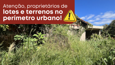 Governo Municipal orienta limpeza de terrenos urbanos e alerta para notifica��es ap�s 30 de mar�o